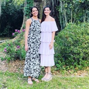 Lulus Off-the-Shoulder Lavender Ruffle Midi Dress